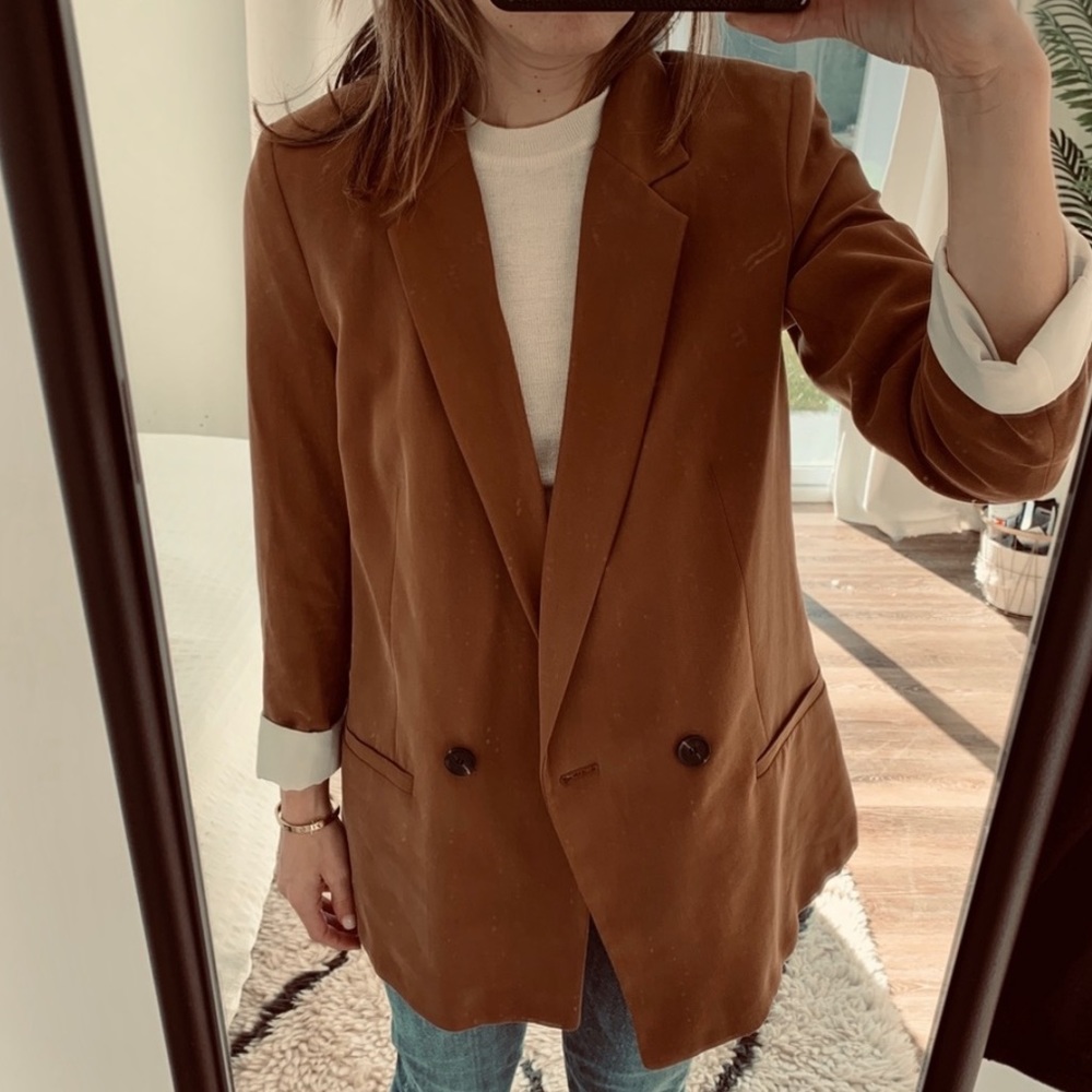 H&M Camel Double-breasted Jacket